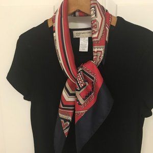 Red, Black and Gold Geometric Scarf